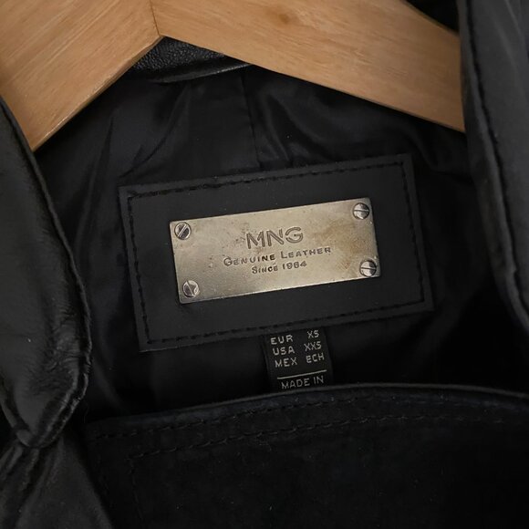 Mango Suede & Leather Moto Jacket 100% Leather - Picture 3 of 4